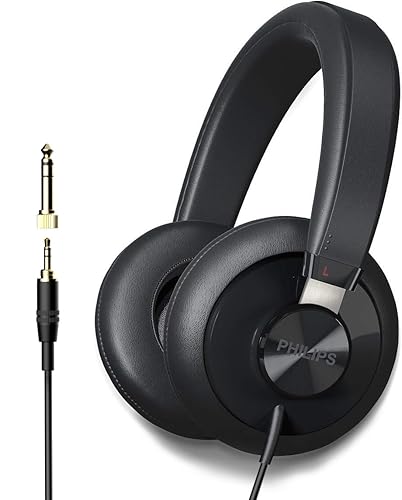 Philips SHP6000 Wired Headphones Studio Monitor & Mixing DJ Stereo Headsets Over Ear Headphones Wired Noise Isolation with High Resolution Audio…