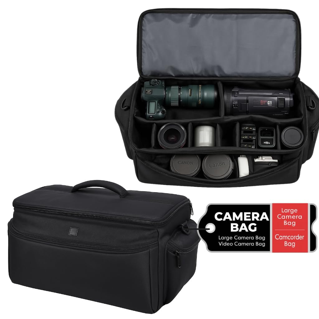 eCost Acuvar Professional Well Padded Extra Large Water-Resistant Gadget Bag Case Compatible with Canon, Sony, Nikon,Pentax, JVC,Olympus Panasonic