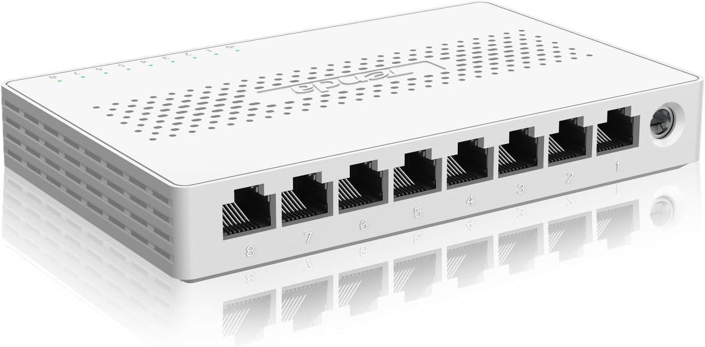 Tenda SM108 8 Port 2.5G Unmanaged Ethernet Switch, 8 X 2.5G Base-T Ports, 40Gbps Switching Capacity, Compatible with 100/1000/2500Mbps, for Home