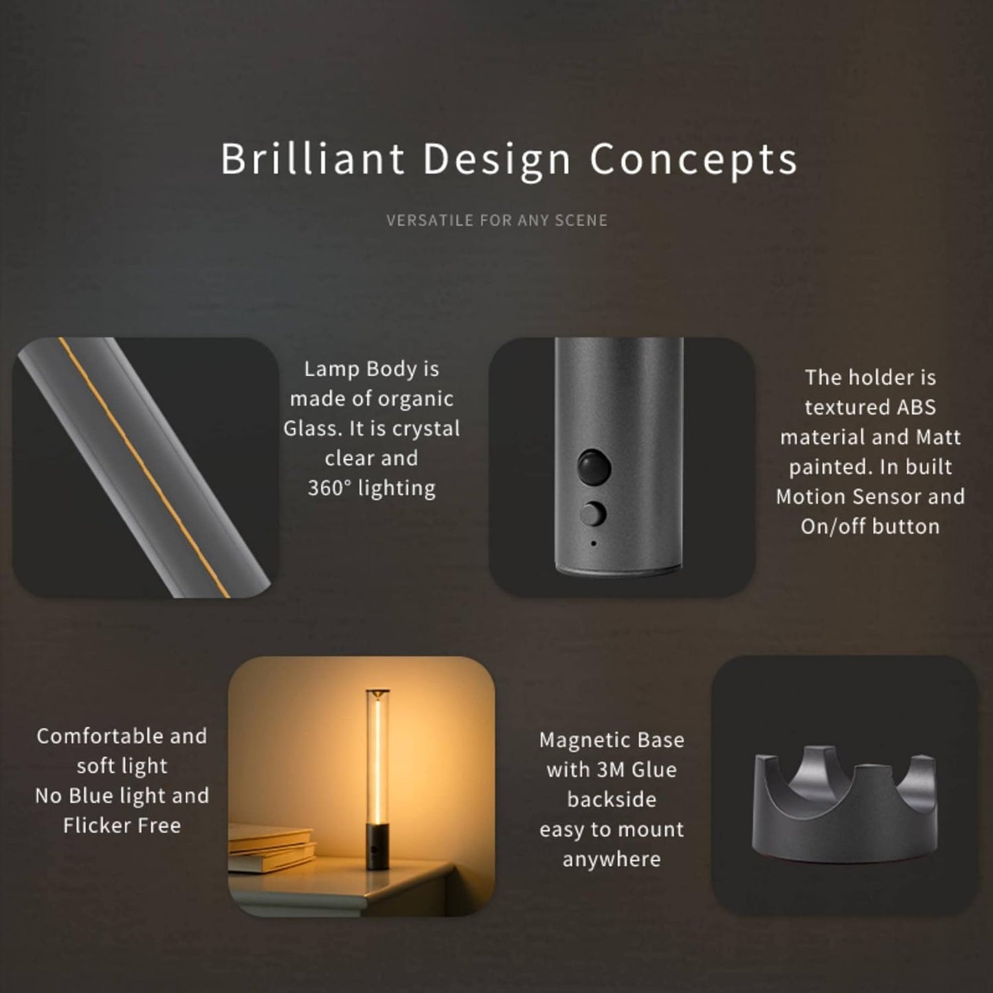 AUGE LIGHT Motion Sensor Wall Sconce Motion Sensor Light Magnetic Body Sensor Wall Light Wall Sconce Rechargeable USB Torch Light Cordless Handheld