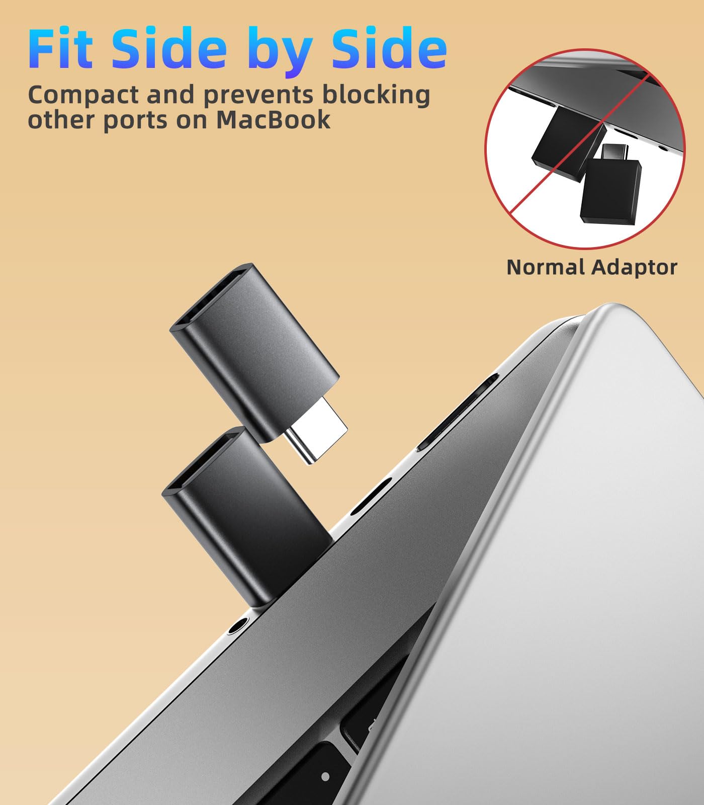 MoKo USB C to USB Adapter 10Gbps, USB C 3.2 Gen 2 Male to USB A Female Adapter Compatible with iPhone 15 Pro Max, MacBook Pro, iPad, iMac…