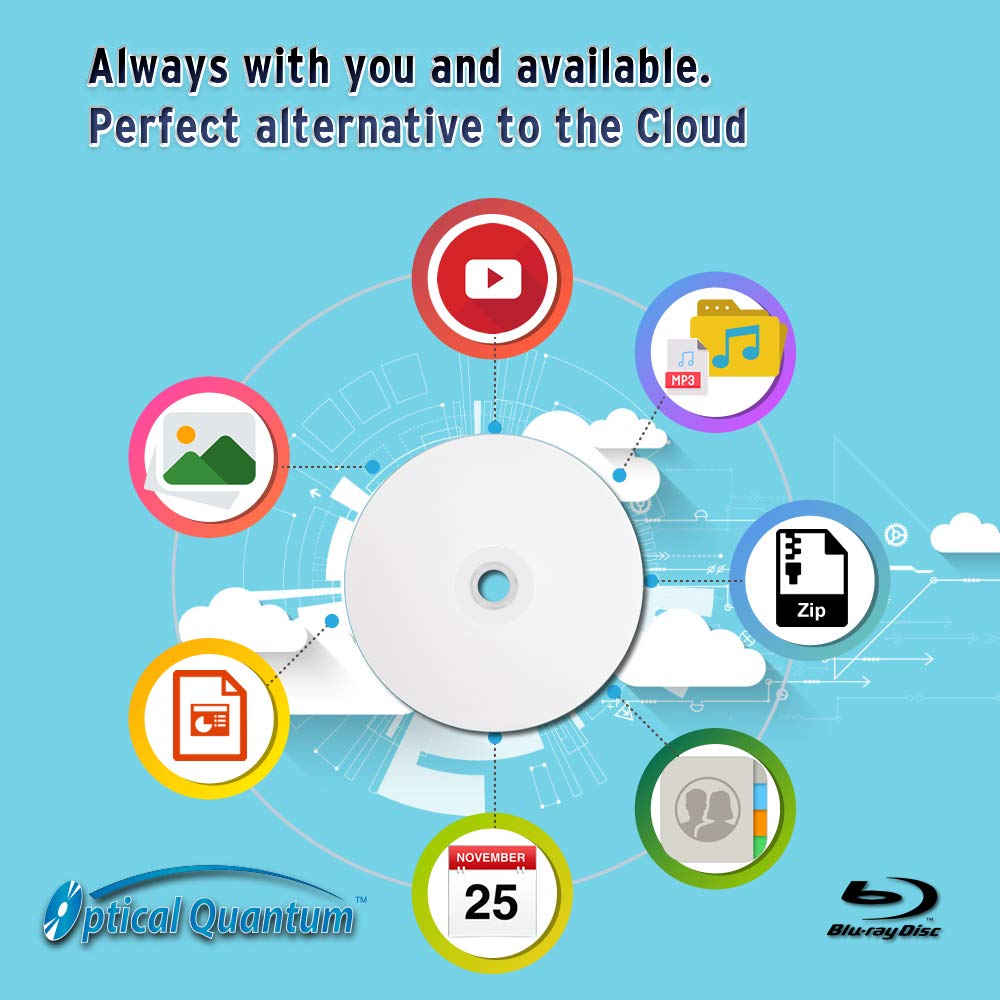Optical Quantum BD-RE 2X 25GB Blu-Ray White Inkjet Printable 10-Pack