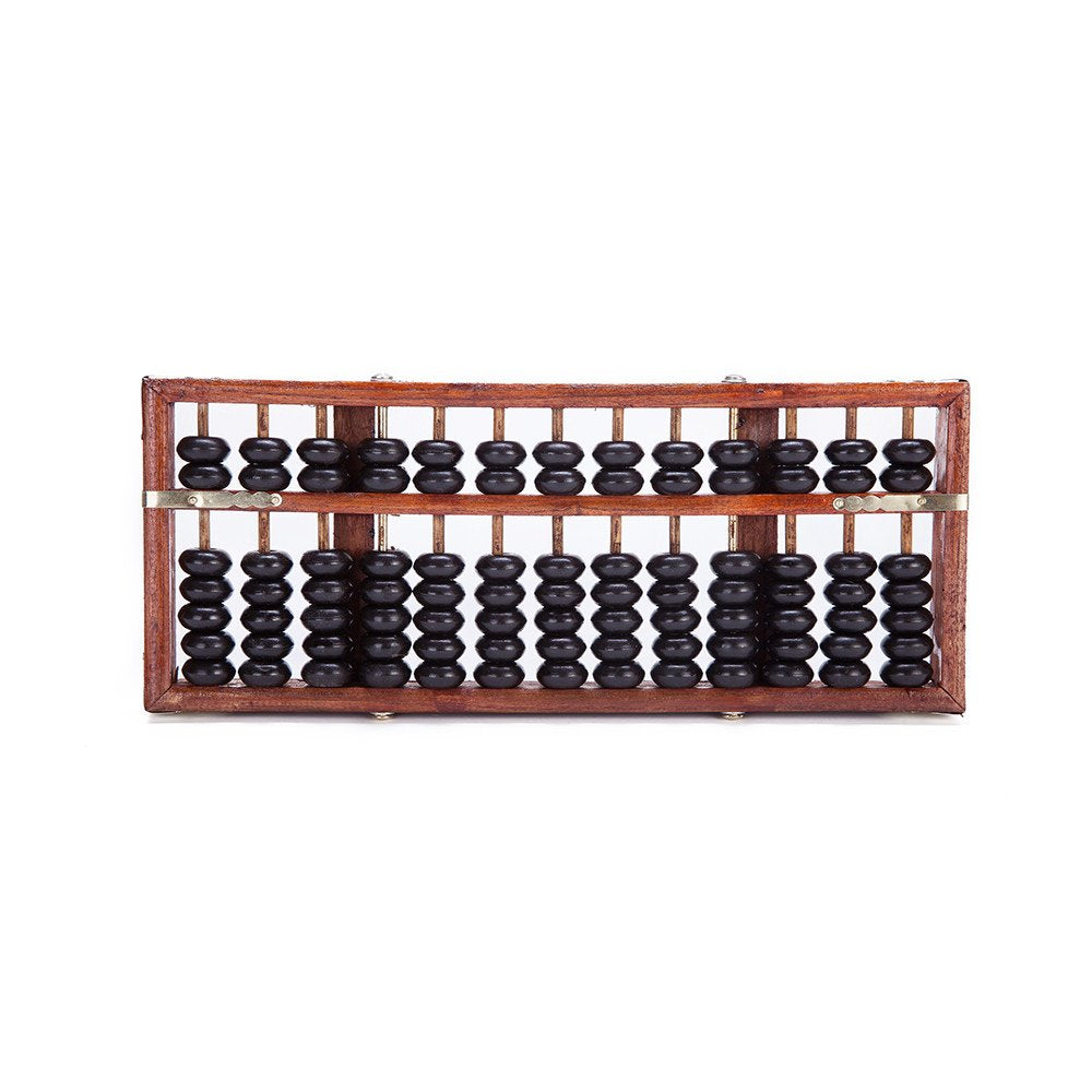 Vintage-Style 13 Digits Rods Wooden Abacus Soroban Chinese Calculator Counting Tool 11"