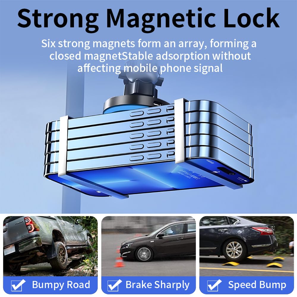 LUNQIN Car Magnetic Phone Mount for Mercedes Benz E-Class 2016-2023 and CLS Class 2018-2023 Auto Interior Accessories Best Cellphone Holder Fast 15W