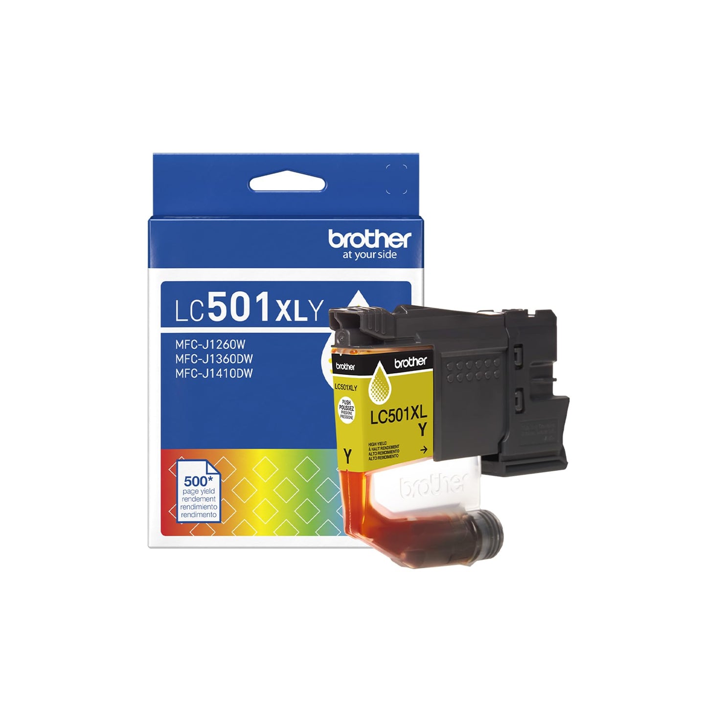 Brother Genuine LC501XLY High Yield Yellow Ink Cartridge (for use with Work Smart MFC-J1260W, MFC-J1360DW, and MFC-J1410DW Printers)