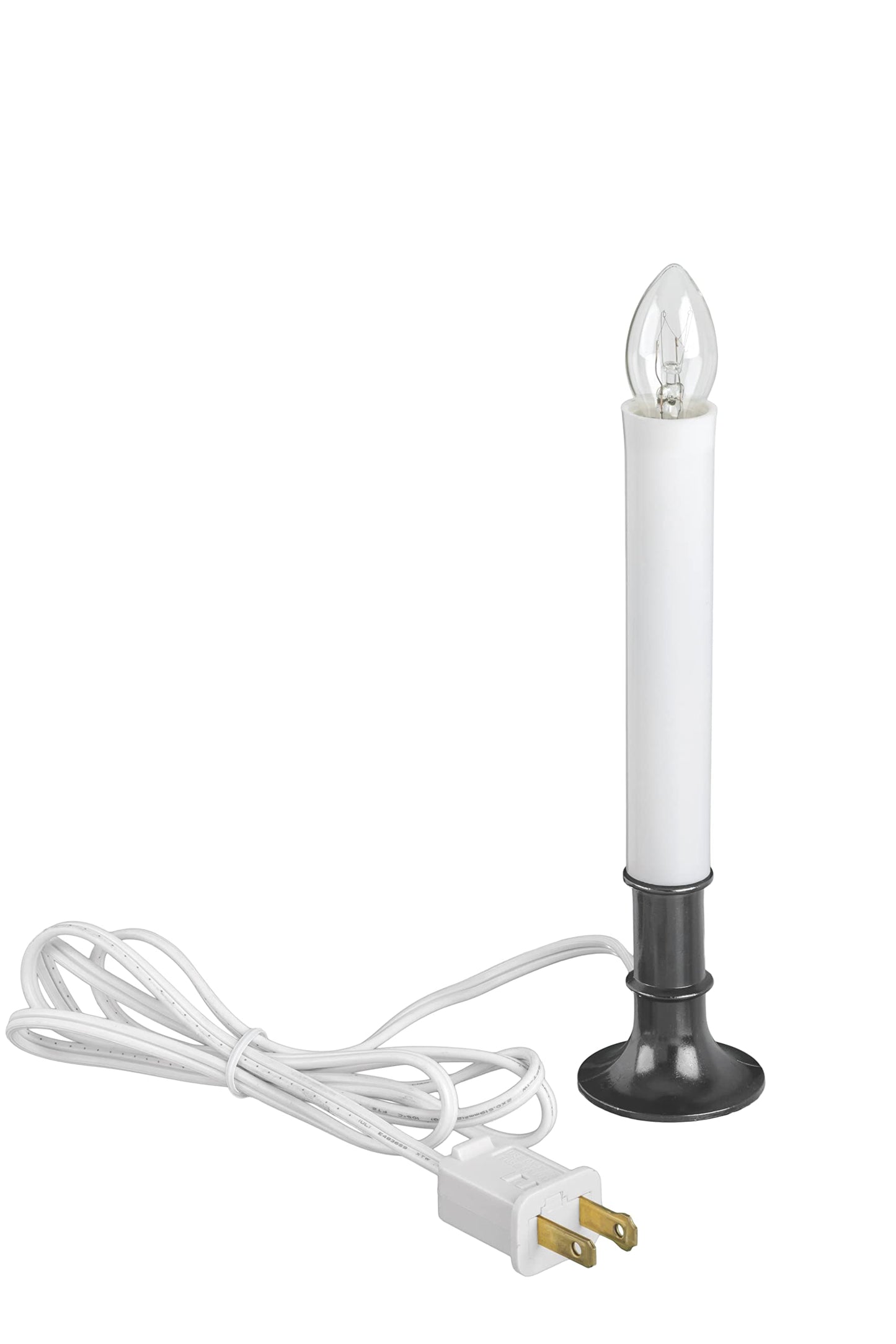 Xodus Innovations AC1180 Electric Plug-in 8.25 inch Flameless LED Window Candle with Dusk to Dawn Light Sensor Timer, Nickel Colored Base