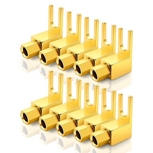 KUYIOHIFI HiFi Banana Plug to Spade Adapter - Vintage Speaker Amplifier connectors/Banana Plug Adaptor (10-Pack)