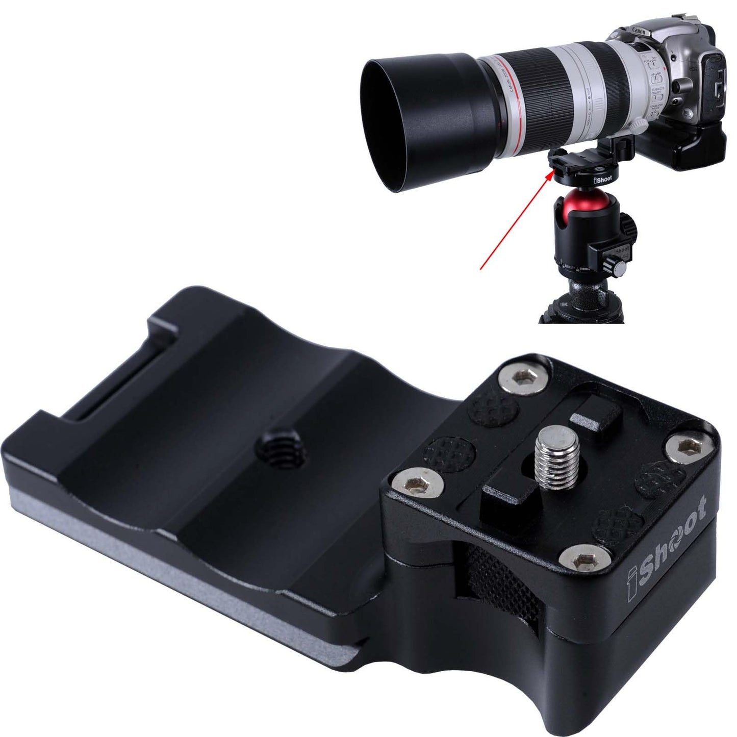 iShoot Lens Collar Foot Tripod Mount Ring Base Replacement Stand Tripod Socket Compatible with Canon EF 100-400mm f/4.5-5.6L is II USM, Bottom Quick