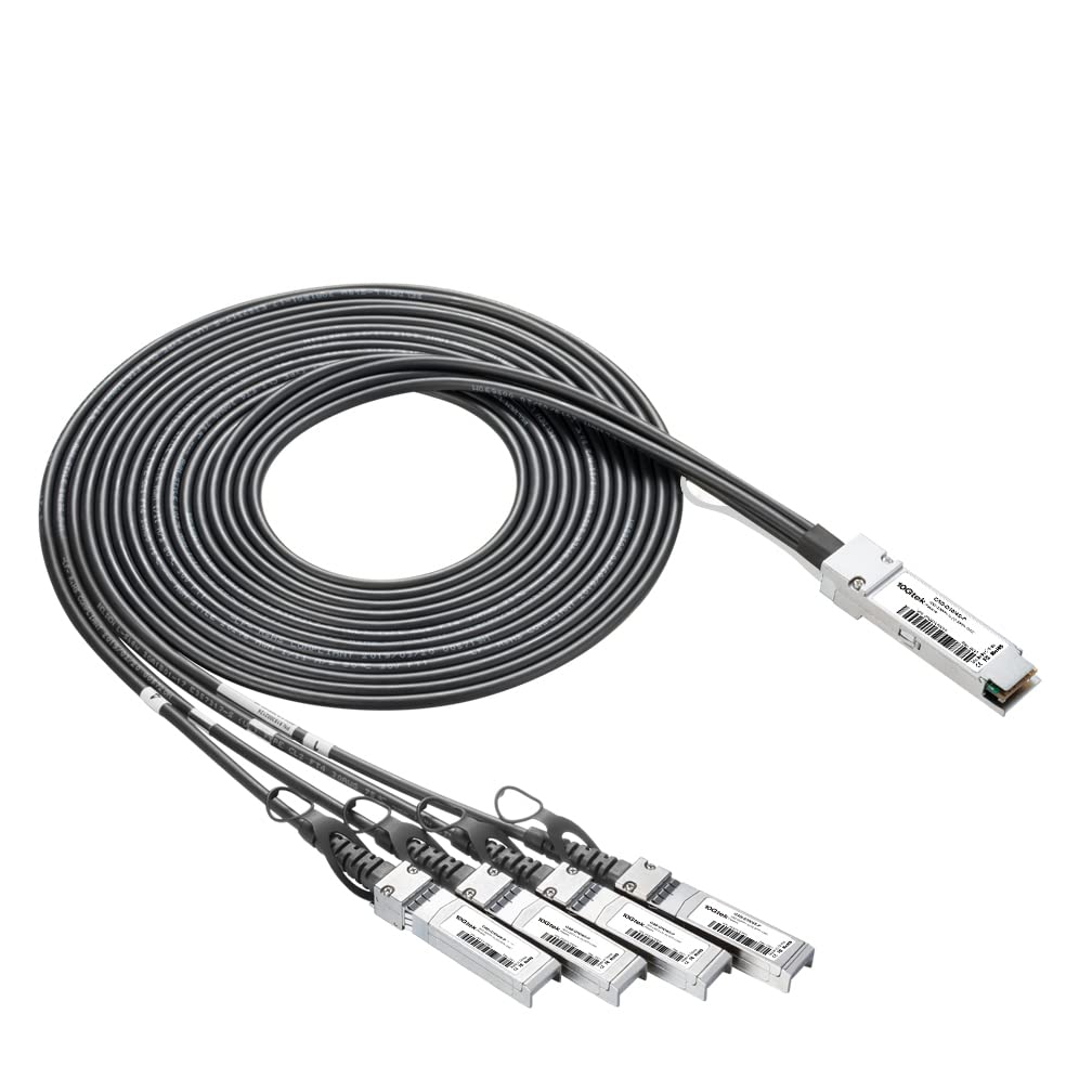 10Gtek 40G QSFP+ to 4xSFP+ Breakout DAC for Cisco QSFP-H40G-CU5M - 40GBASE-CR4 Passive Direct Attach Copper Twinax QSFP to SFP Cable for Cisco