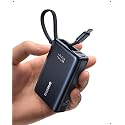 Baseus Power Bank, Picogo 10000mAh 45W 3-Output Portable Charger with Built-in USB-C Cable, PPS/PD QC Fast Charging External Battery Pack for iPhone