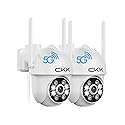 CKK 2K Security Cameras Outdoor 2Pack, 2.4G/5G Wireless Home Security Cameras, 360 PTZ, PIR Motion Detection, Color Night Vision, 2-Way Talk