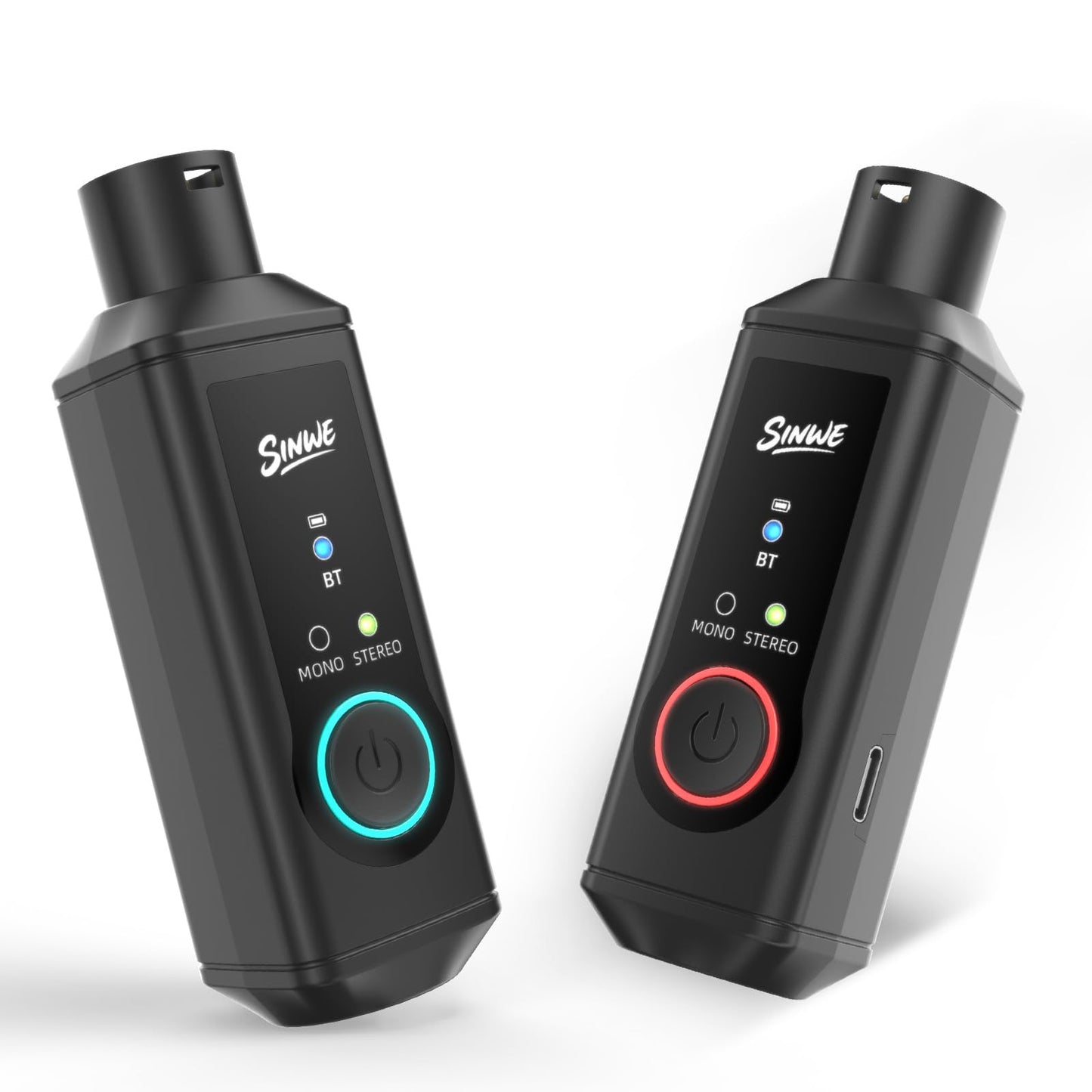 SINWE XLR Bluetooth Receiver, BT5.3 24bit/48kHz Hi-Fi Audio, Wireless Adapter for Mixer PA Speaker DJ System, 160ft Range 15H Battery, Dual Pack