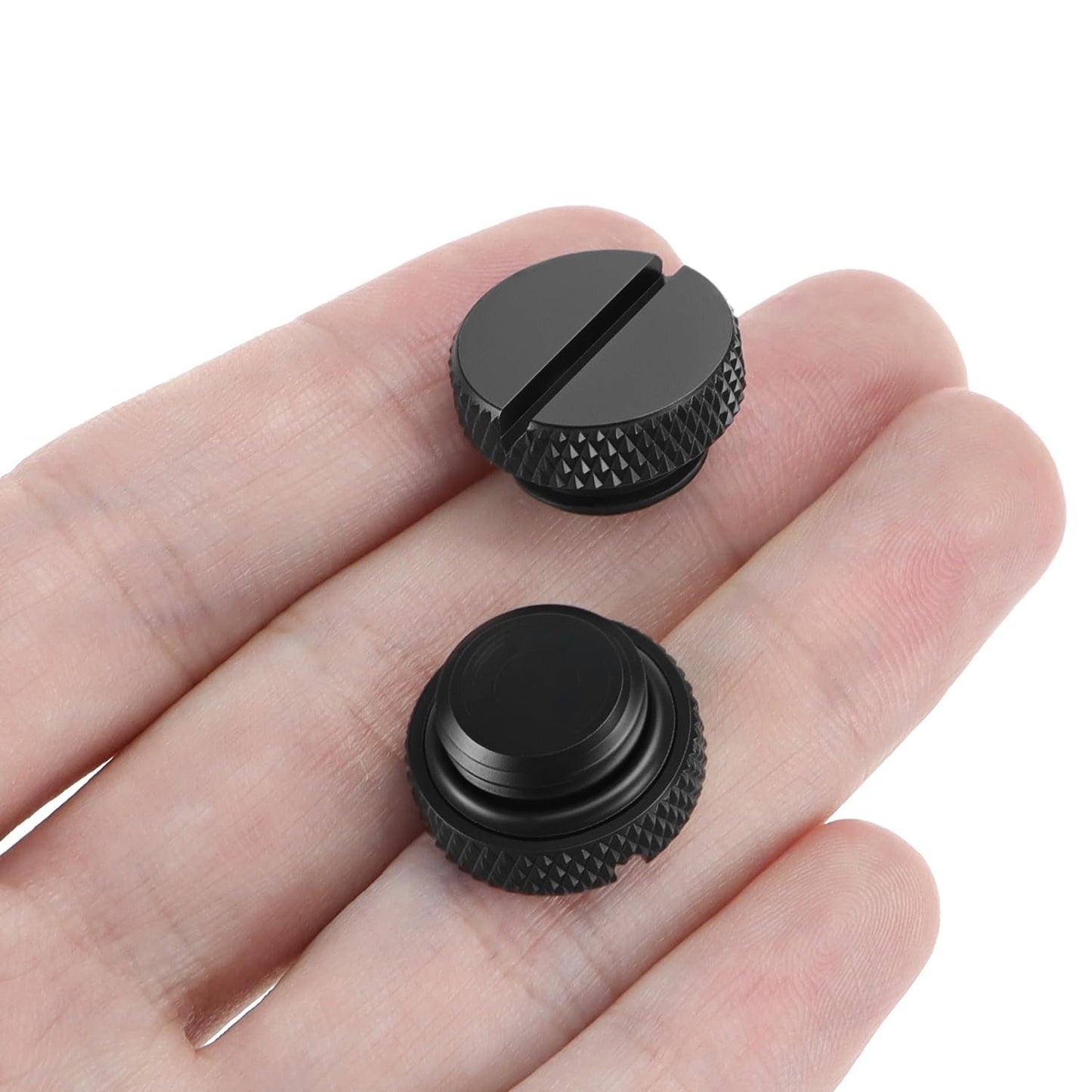 QWORK G1/4" Water Cooling Plug Fittings, 10 Pcs Water Lock with O-Ring for PC Computer Cooling Systems, Black