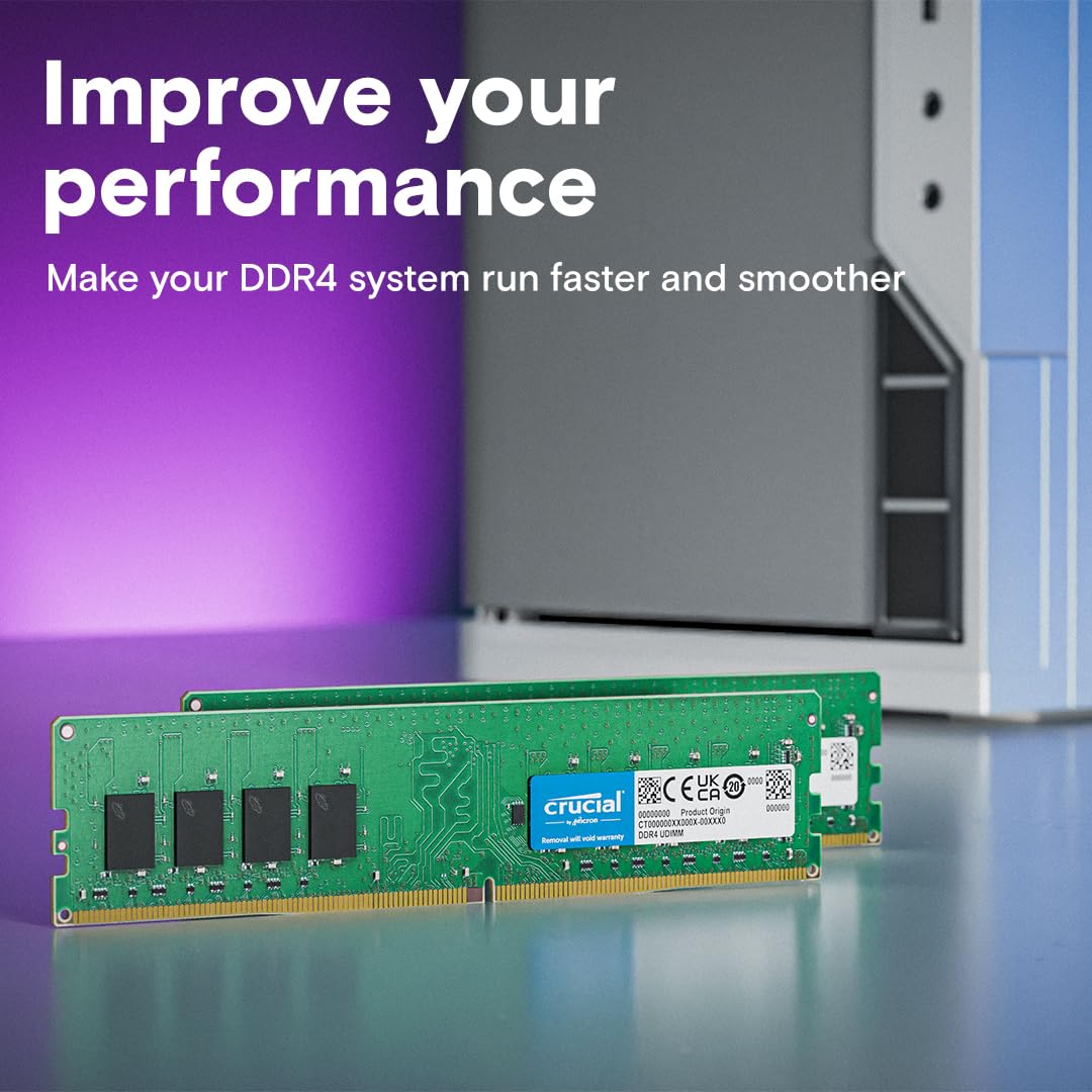 Crucial 16GB kit (8GBx2), 288-pin DIMM, DDR4 PC4-19200,