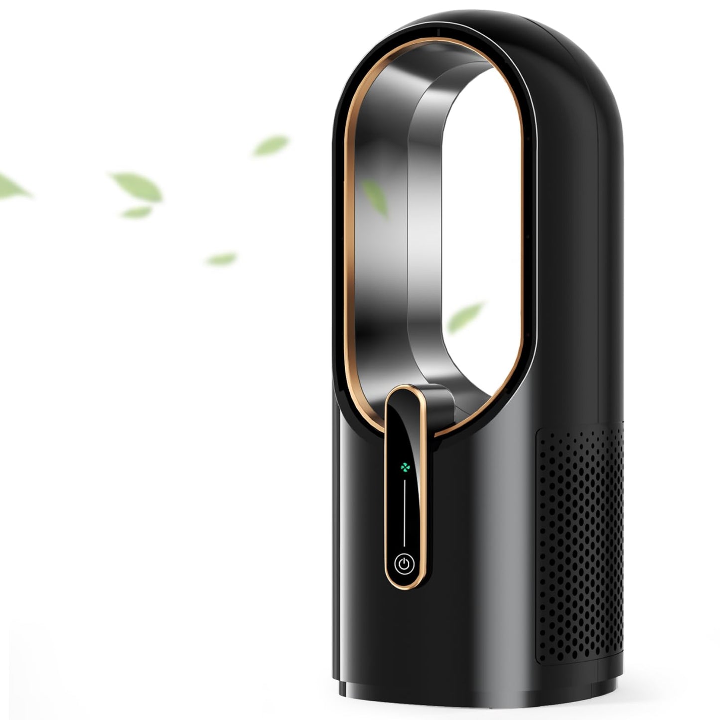 Misby Desk Fan for Bedroom, 11.8 Inch Portable Bladeless Fan, Small Rechargeable Table Fan, 3 Adjustable Speeds, Touch Control, Easy to Clean, Quiet