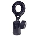 HLGHLG Short Video Mic Clip, 270° Rotatable Microphone Holder with 3/8" Conversion Nut, Shockproof Stand Adapter for 0.9-inch (22mm) Condenser Mics