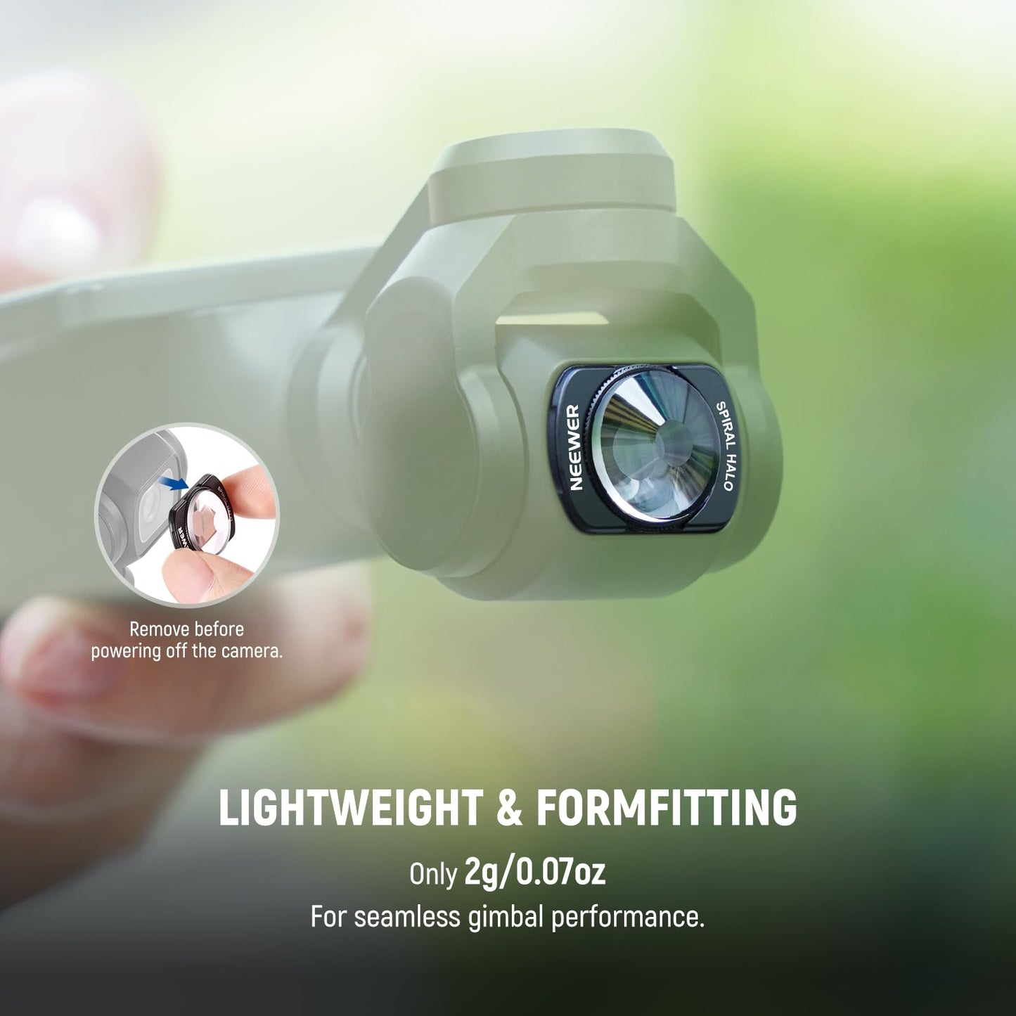NEEWER Spiral Halo Prism Lens Filter Compatible with DJI Osmo Pocket 3 & Creator Combo Accessories, Magnetic Multicoated HD Optical Glass Gimbal