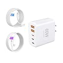 USB C Wall Charger?Multi-Port (3C+2A) Fast Charging Wall Plug with 4FT& 6FT USB-C Cable Compatible with i Phone 17/16/15/14/13/12/11, XS/XR/X, S