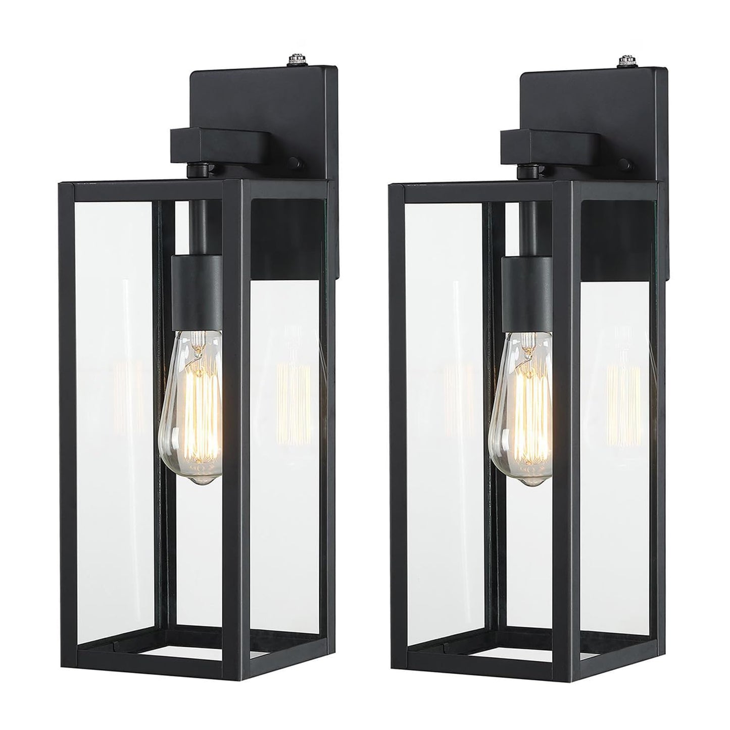 Faymart lighting 18 Inch Outdoor Wall Light Dusk to Dawn,2 Pack Outdoor Lanterns for Porch,Large Outdoor Sconce Lights with Sensor,Photocell Wall