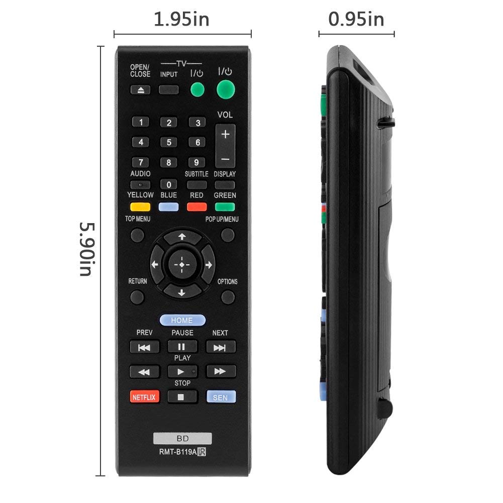 New RMT-B119A Remote Compatible with Sony Blu-Ray Disc DVD Player BDP-BX59 BDP-S390 BDP-S590 BDP-BX110 BDP-S1100 BDP-S3100 BDP-BX310 BDP-BX510
