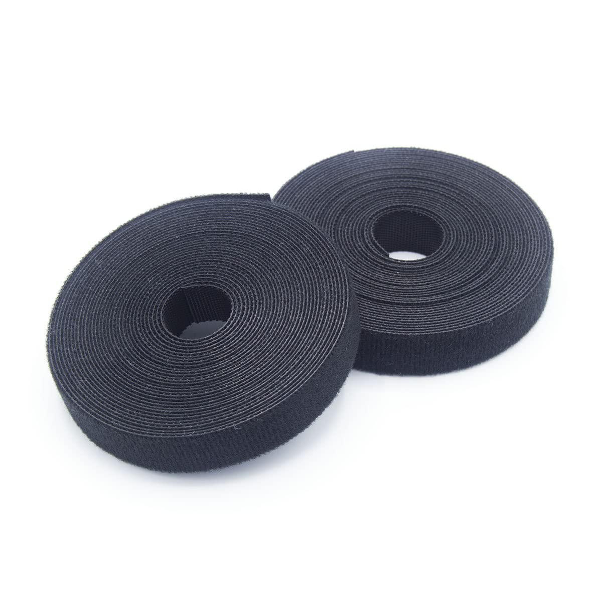 Reusable Fastening Cable Ties Nylon Tape 5 Meter (2 Pack) White, 3/5 inch Double Side Hook Roll Hook and Loop Straps, Wires Cords Management Wire