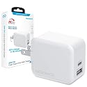 Naztech 30W USB-C Charger Block & 12W USB Charger Block - Fast Charging Blocks, USB Wall Plug Adapter for Wall Outlet, Dual Port, Foldable Prongs