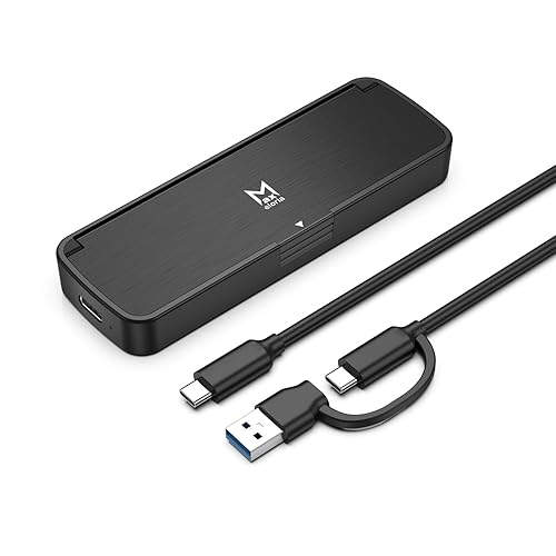 M.2 NVMe SSD Enclosure USB 3.2 Gen 2 10Gbps, Tool-Free External SSD Case Reader, Aluminum Cooling, Compatible with M&M+B Key NVMe SSD, Fit