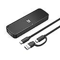 M.2 NVMe SSD Enclosure USB 3.2 Gen 2 10Gbps, Tool-Free External SSD Case Reader, Aluminum Cooling, Compatible with M&M+B Key NVMe SSD, Fit