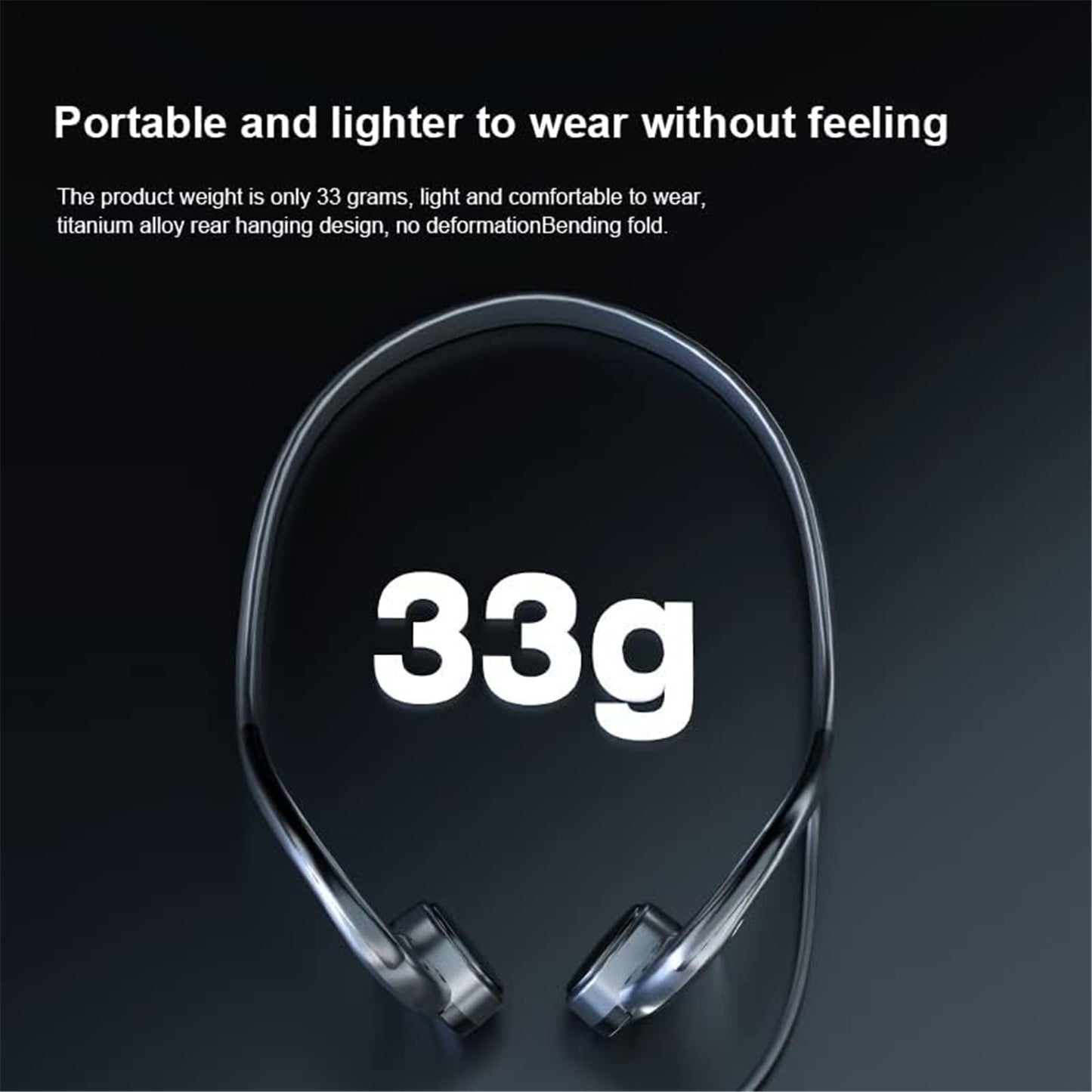 GZCRDZ 3.5mm Wired Bone Conduction Earphones, Open Type Earphones, IP8 Waterproof, Sweat Resistant, Noise reducing Built-in Microphone Suitable