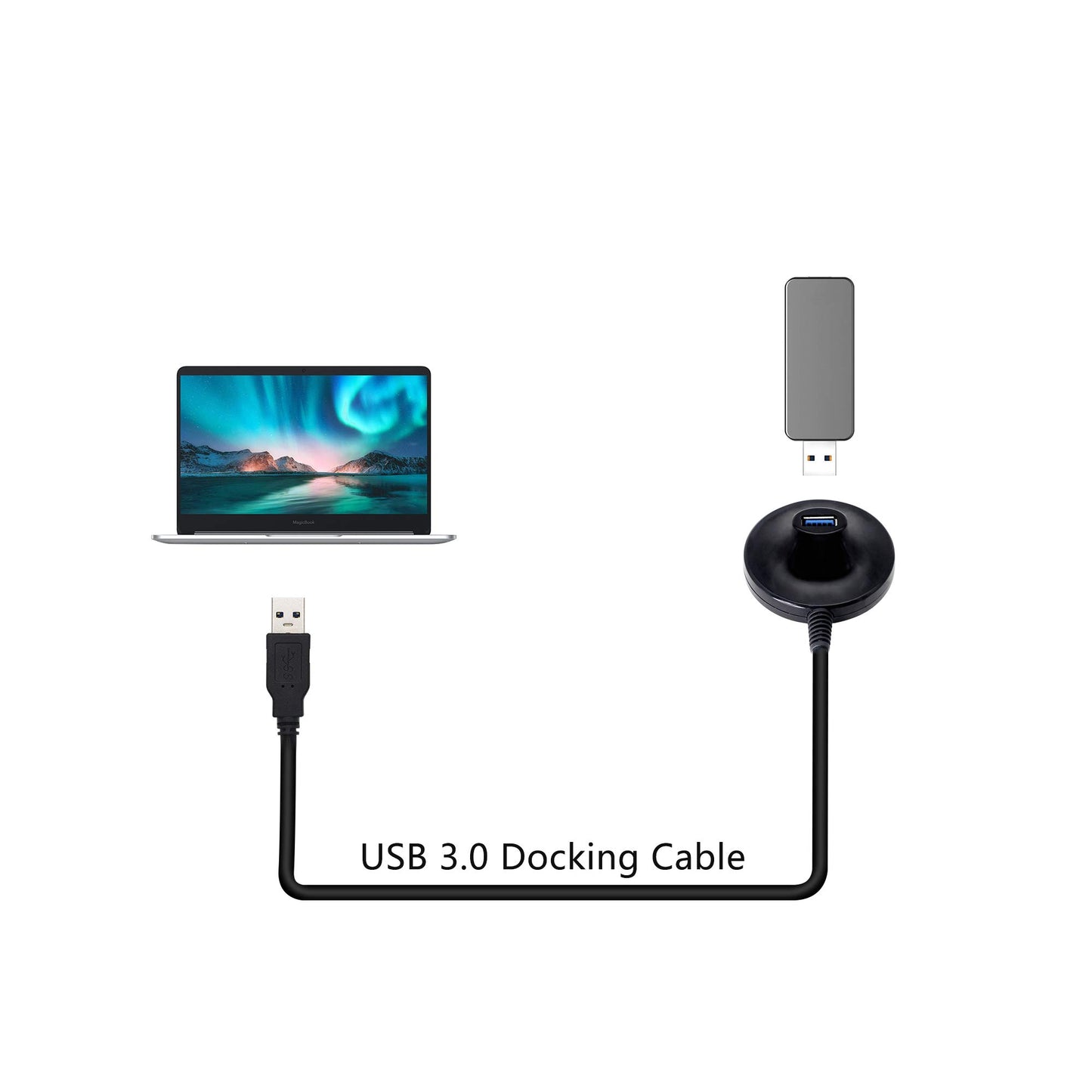 PNGKNYOCN 4.7 Feet USB 3.0 Extension Cable with Pedestal Male to Female Data Transfer Cord 5Gbps?for USB Flash Drive, Keyboard, Mouse