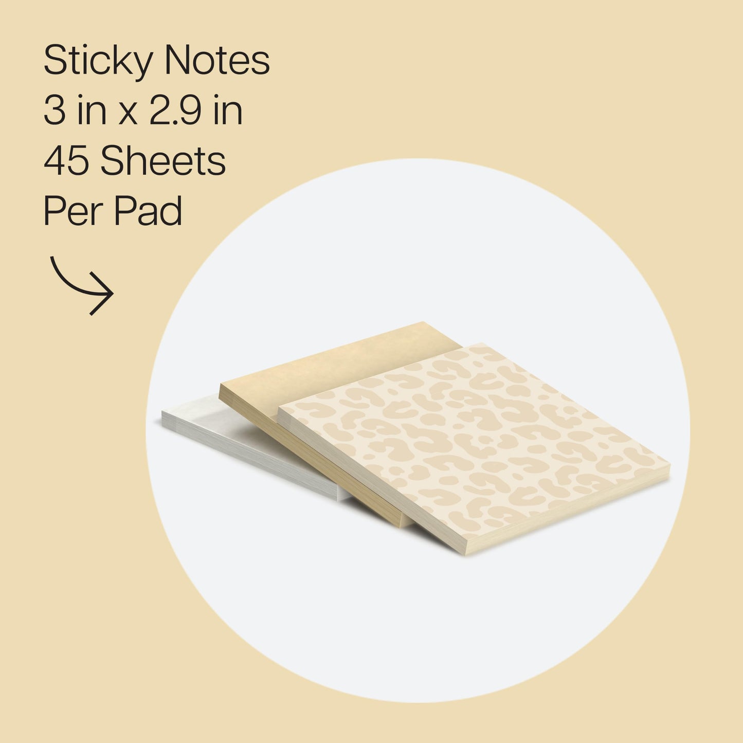 Post-it Polished Patterns, 3 x 3 in, 3 Sticky Notes Pads