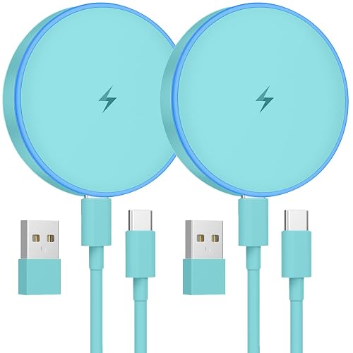 MagSafe Charger 2 Pack 15W Magnetic Wireless Charger Fast Charging Pad Compatible with iPhone 17/16/15/14/13/12 Series & AirPods 4/3/2/Pro Magnetic