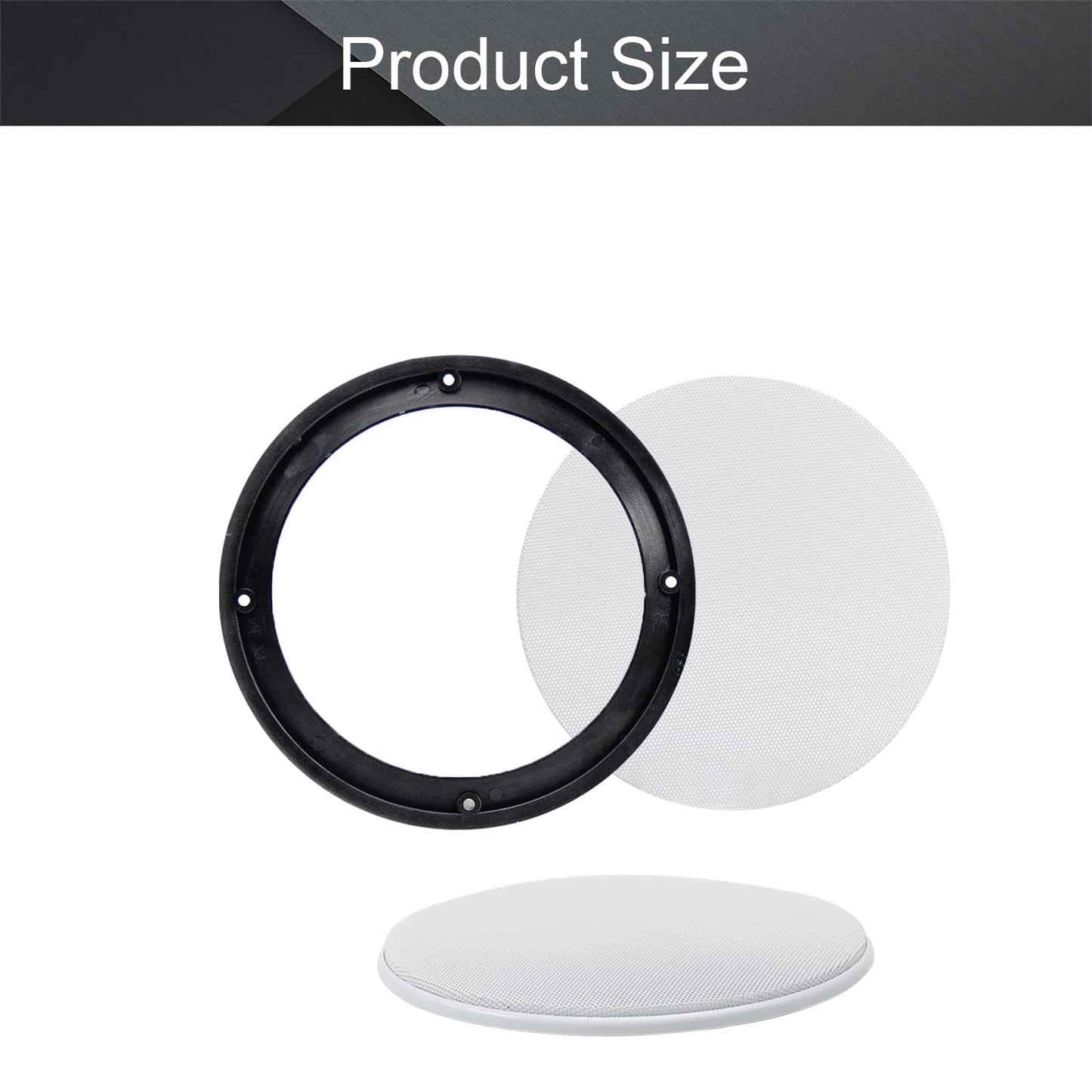 Fielect 4Pcs 6.5" Speaker Grill Cover White SubWoofer Grill Cover Decorative Circle Woofer Guard Protector Audio Accessories with 16 Screws