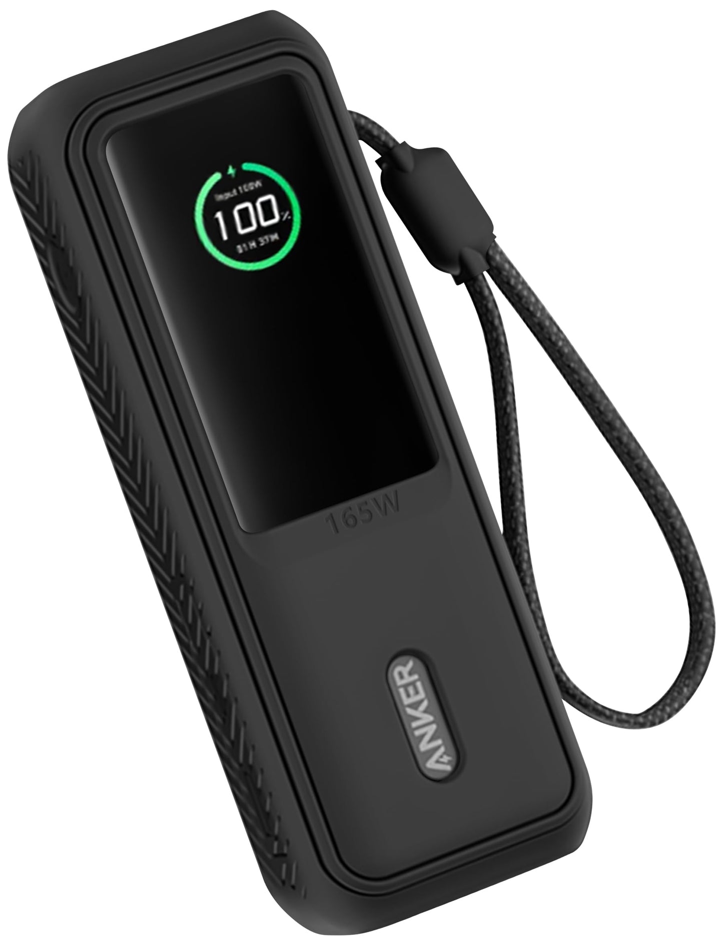 Geiomoo Soft Silicone Case for Anker Laptop Power Bank 25000mAh, Flexible Scratch Resistant Cover (Black)