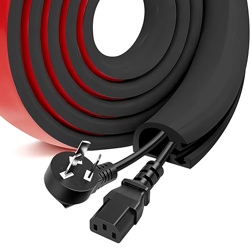 Self-Adhesive Silicone Cable Hider, Flexible Wire Cover Cable Raceway for Wires, Wall Mount TV, Home Audio, Network, Power, and Phone Line Managemen