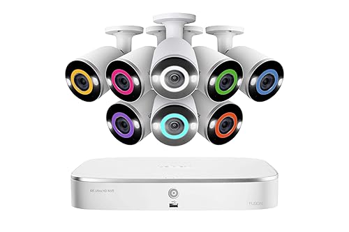 Lorex N4K2SL-88WB Fusion 4K 16-Channel (8 Wired and 8 Wi-Fi) 2TB Wired NVR System with 8X Bullet Cameras Featuring Smart Security Lighting