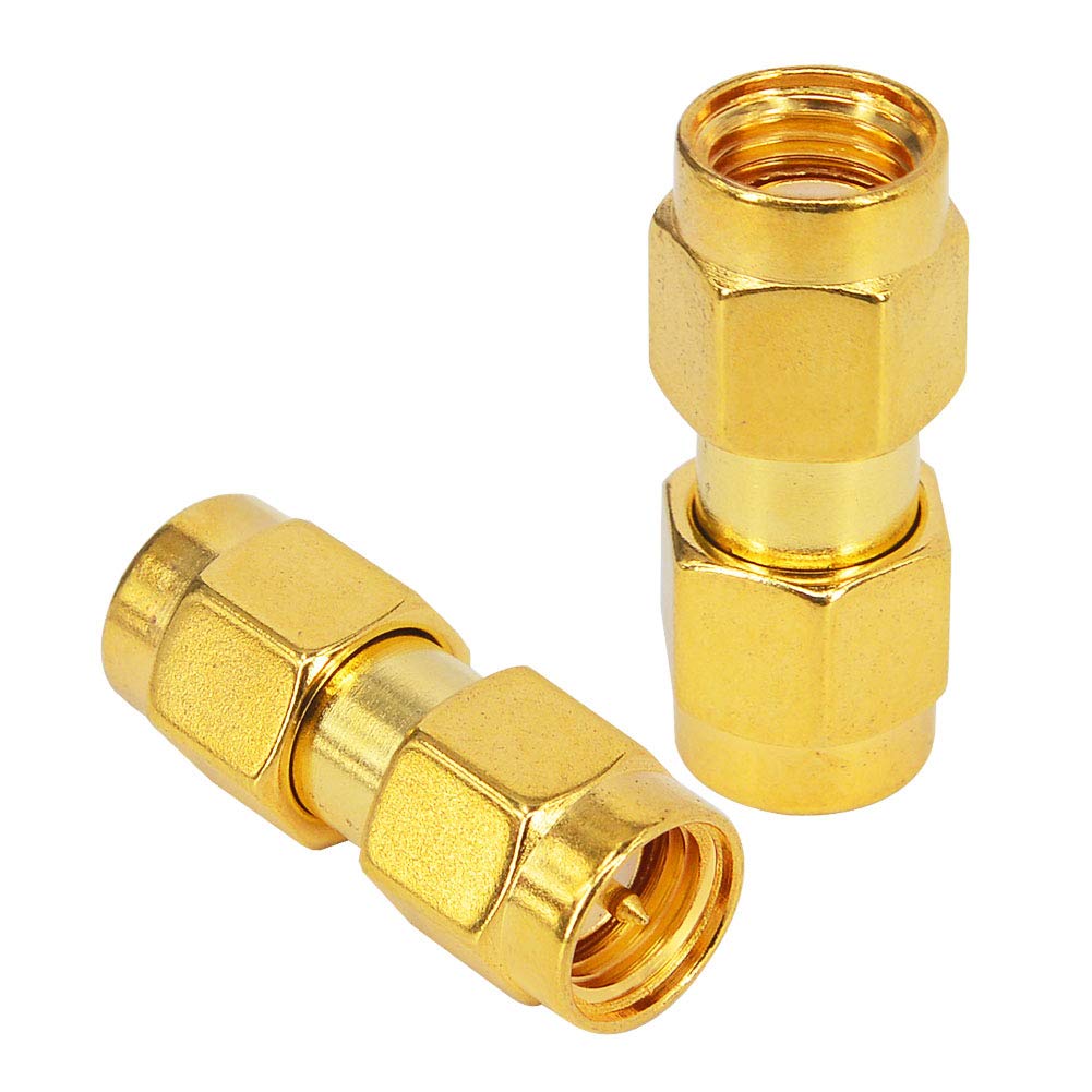 onelinkmore SMA Male to RP-SMA Male Adapter RF Coaxial Coax Gender Changer Coupler SMA (Pin) to Reverse Polarity RP-SMA (Hole) Converter for WiFi
