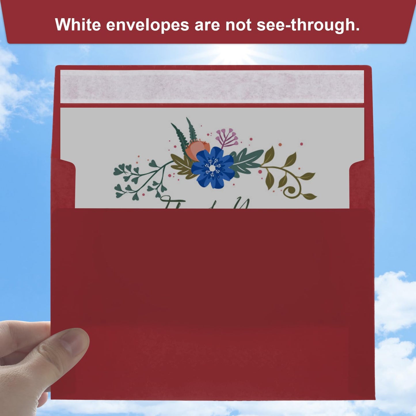 50 Packs Wine Red 5x7 Envelopes 5x7, Deep Red Color A7 Envelopes, Burgundy Invitations, Photos, Greeting Cards, Mailing