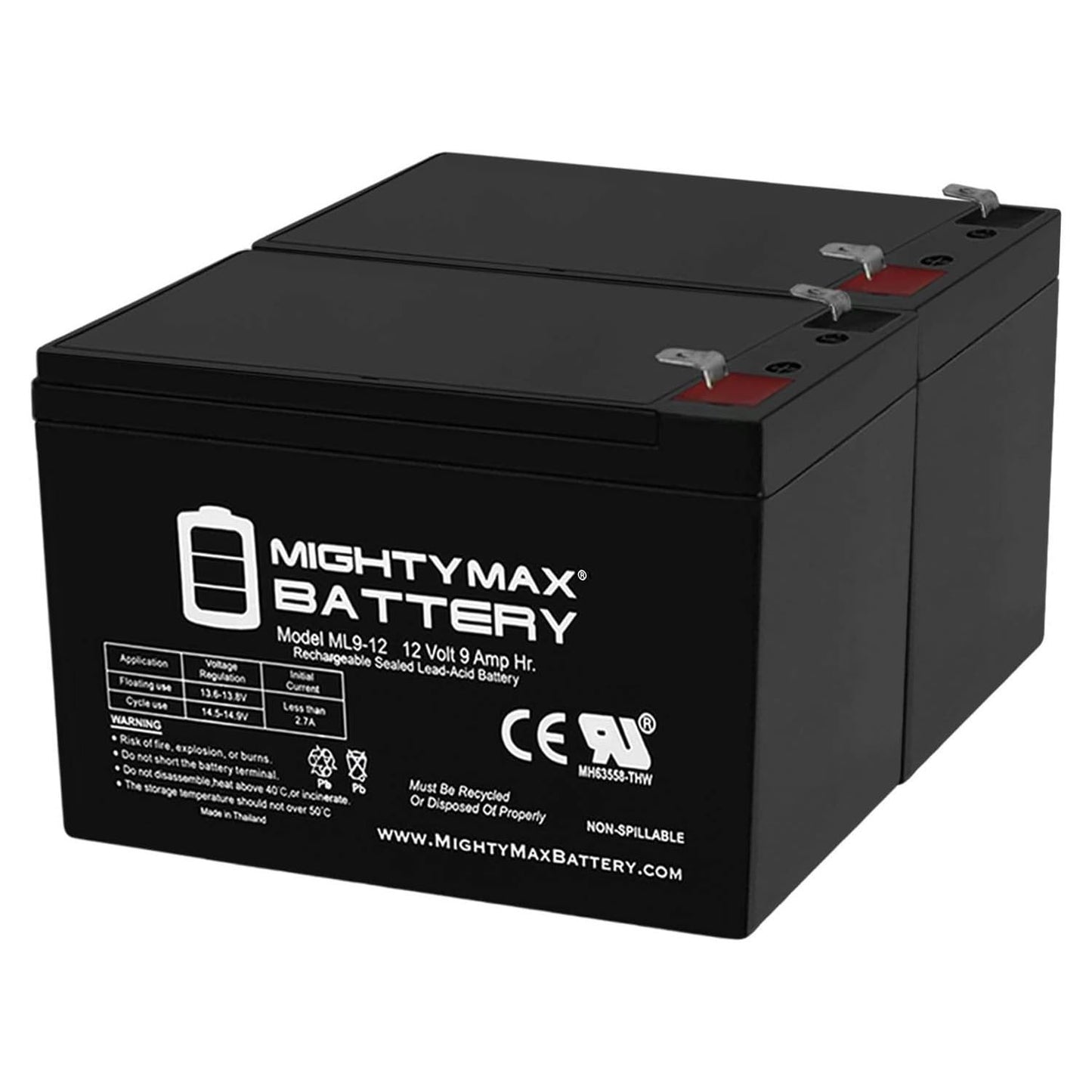 Mighty Max Battery 12V 9AH Replaces CyberPower Intelligent 1500VA UPS - 2 Pack