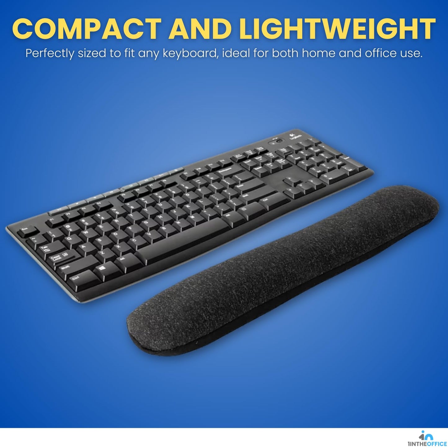 1InTheOffice Beaded Keyboard Wrist Rest Pad, Black/Gray