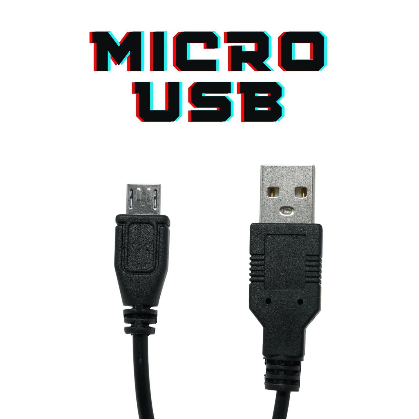 Old Skool 15ft PS4 Controller Charging Cable for PlayStation 4 Dual Shock 4