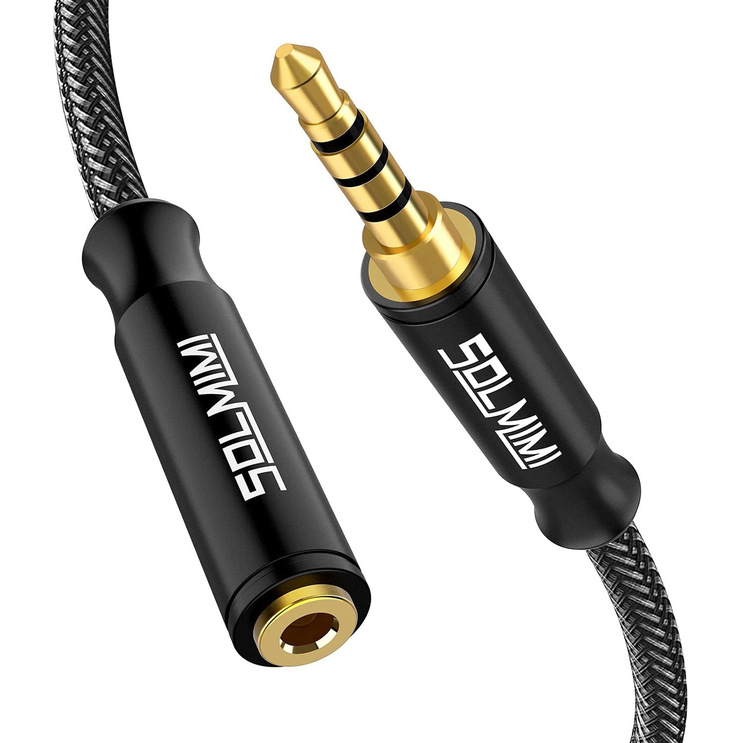 SOLMIMI Headphone Extension Cable 4 Pole 3.5mm TRRS Male to Female Lossless Stereo Audio Cable Extension (4 ft/ 1.2 m) Nylon Braid Aux Cord Extension…