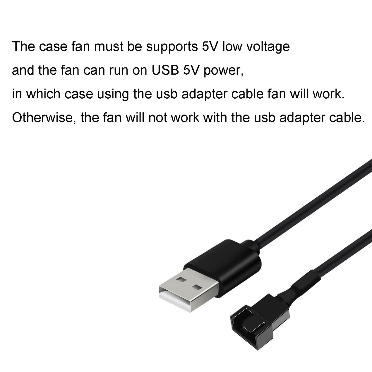 5Pcs USB to 3Pin PWM PC Fan 5V USB Sleeved Fan Power Adapter Cable, USB to 3 Pin Case Fan Computer Cooler Cooling Fan Power Cable (11.8inch 30cm)