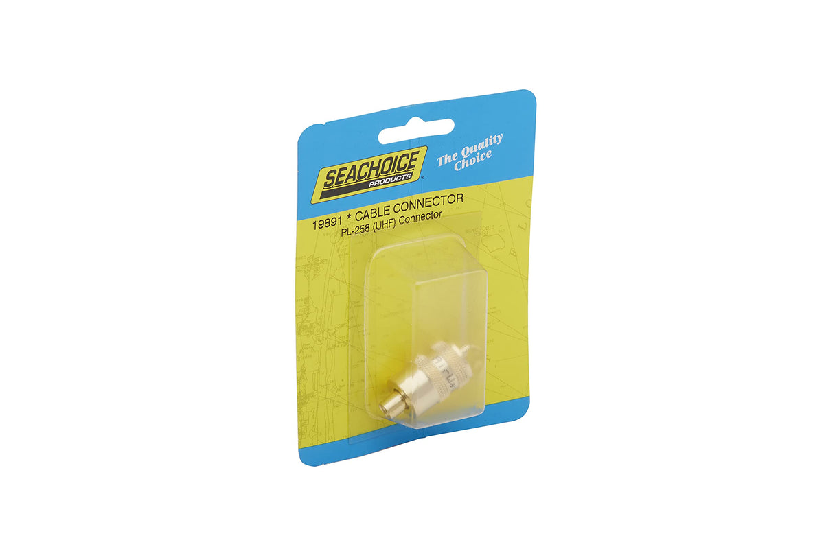 Seachoice PL258 Adapter, Gold, VHF Cable Antenna Connector