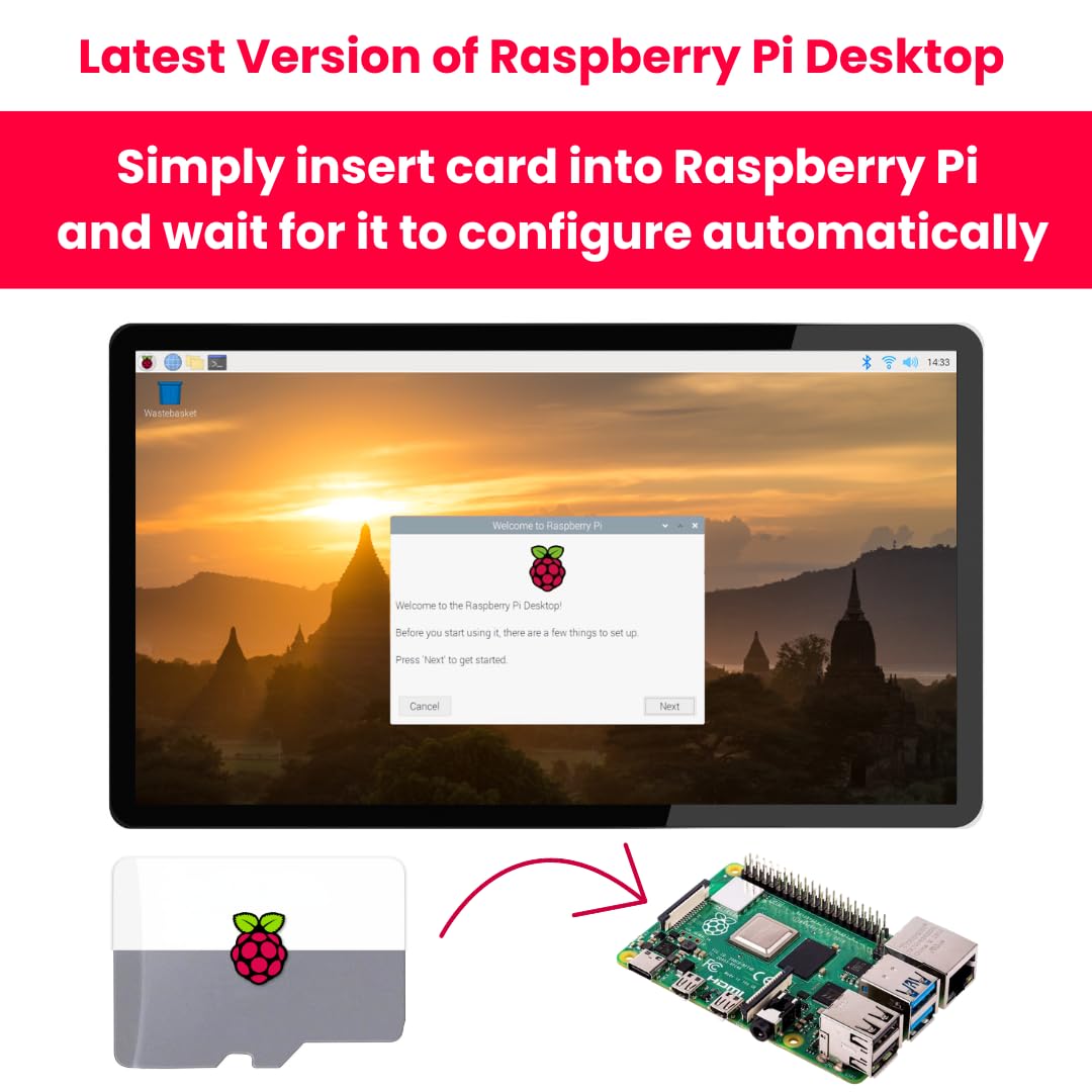 STEADYGAMER - 32GB Raspberry Pi Preloaded (RASPBIAN/Raspberry Pi OS) SD Card | 5, 400, 4, 3B+, 3A+, 3B, 2, Zero Compatible with All Pi Models