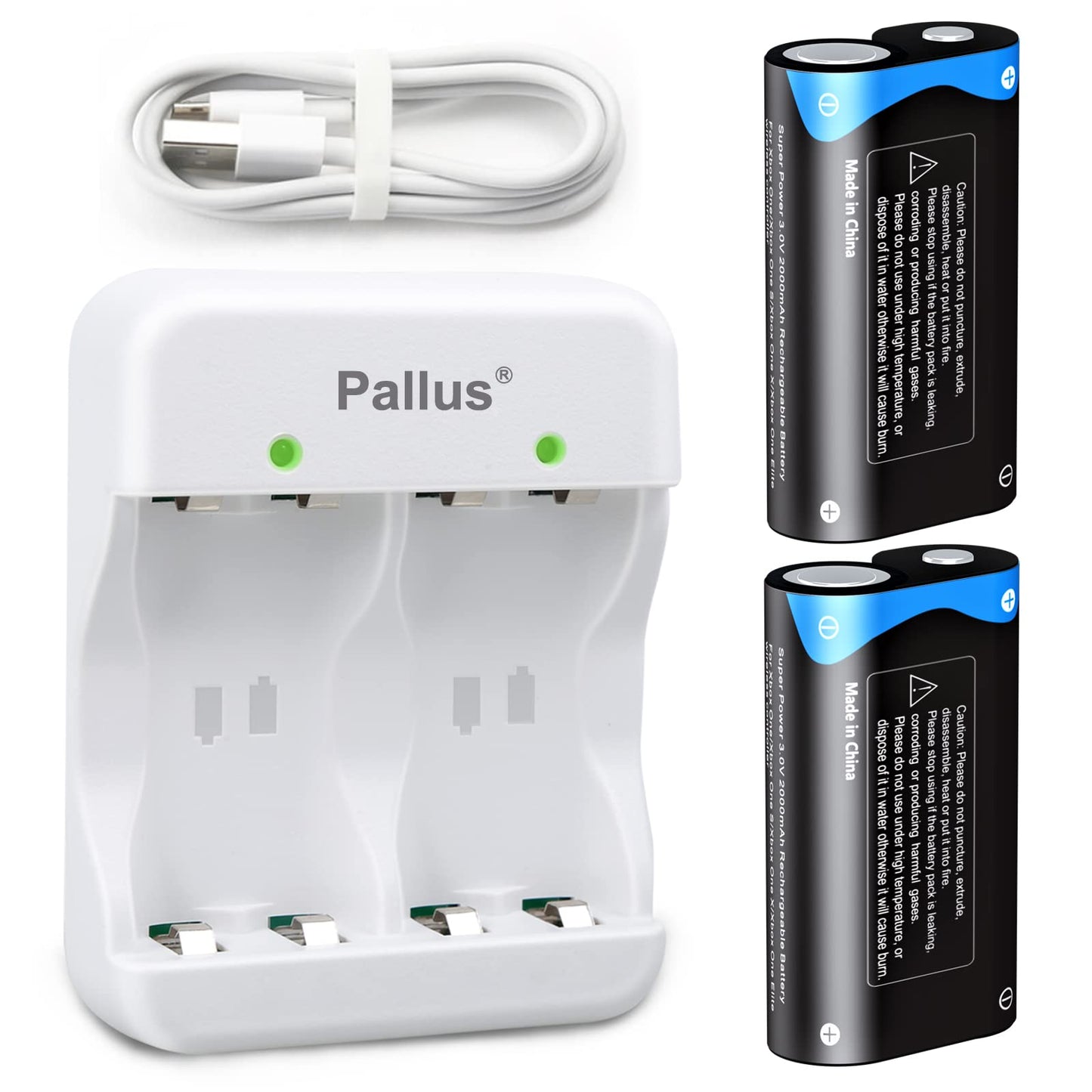 Pallus Lithium Rechargeable Xbox One Controller Battery Pack with Charger Compatible for Xbox Series X/S, Xbox One X/S Controller, 6000mWh High