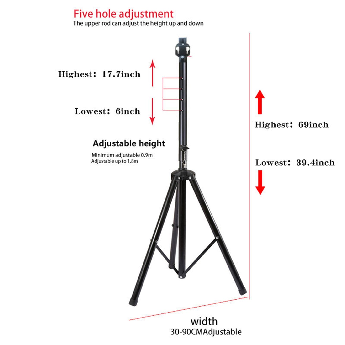 3DHologramFan Stand with Multi-Function Base, Height 39.4 to 69 Inch, 150 Pounds Load-Bearing for A Variety of 3D Rack