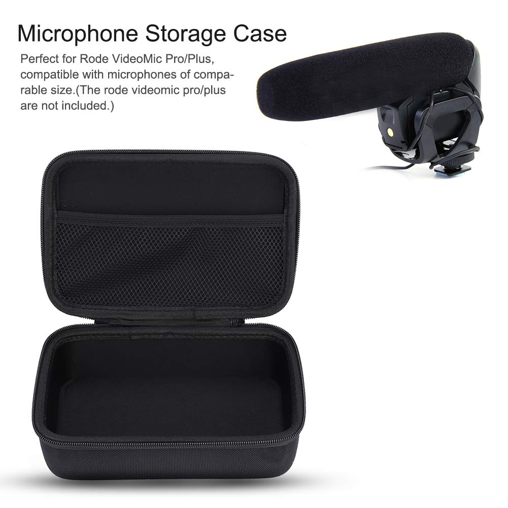 Microphone Storage Case, Microphone Hard Travel Case Protecting Bag for Rode Video Mic Pro Plus On Camera Microphone