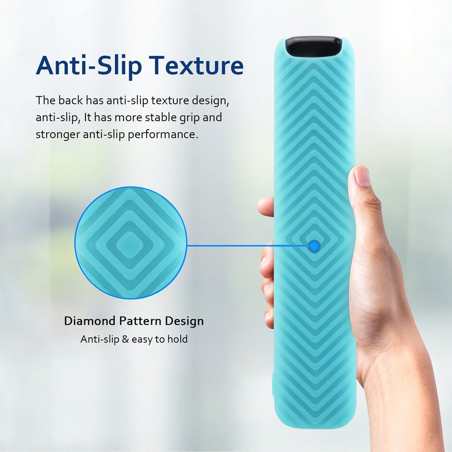 JCMOYUTY RC923 Remote Cover, Case for TCL RC813 FMB1 / RC902V FMR1 / RC923 LED Smart TV Remote Control Silicone Skin Glow Blue