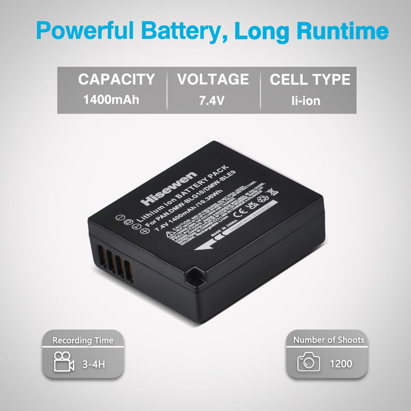 Hisewen DMW-BLG10 DMW-BLG10PP DMW-BLE9 Battery 2 Pcs, Dual Charger for Panasonic Lumix DMC-GX85 DMC-GX80 DMC-ZS60 DMC-ZS100 DMC-GF3 DMC-GF5 DMC-GF6